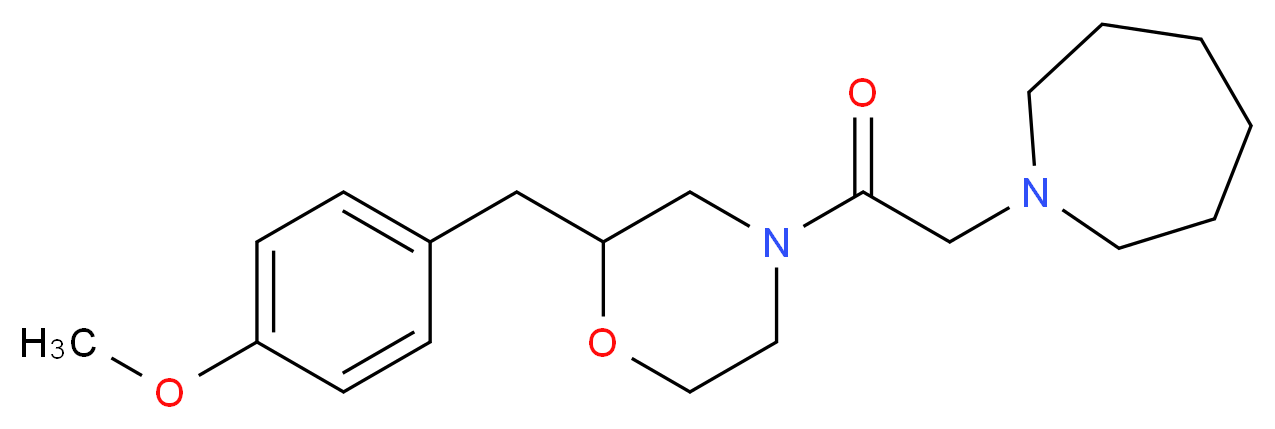 1-{2-[2-(4-methoxybenzyl)-4-morpholinyl]-2-oxoethyl}azepane_Molecular_structure_CAS_)