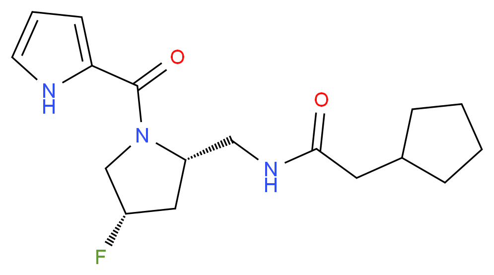2-cyclopentyl-N-{[(2S,4S)-4-fluoro-1-(1H-pyrrol-2-ylcarbonyl)pyrrolidin-2-yl]methyl}acetamide_Molecular_structure_CAS_)