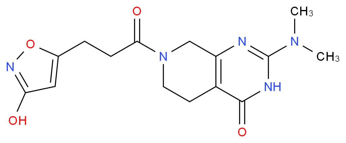 2-(dimethylamino)-7-[3-(3-hydroxy-5-isoxazolyl)propanoyl]-5,6,7,8-tetrahydropyrido[3,4-d]pyrimidin-4(3H)-one_Molecular_structure_CAS_)