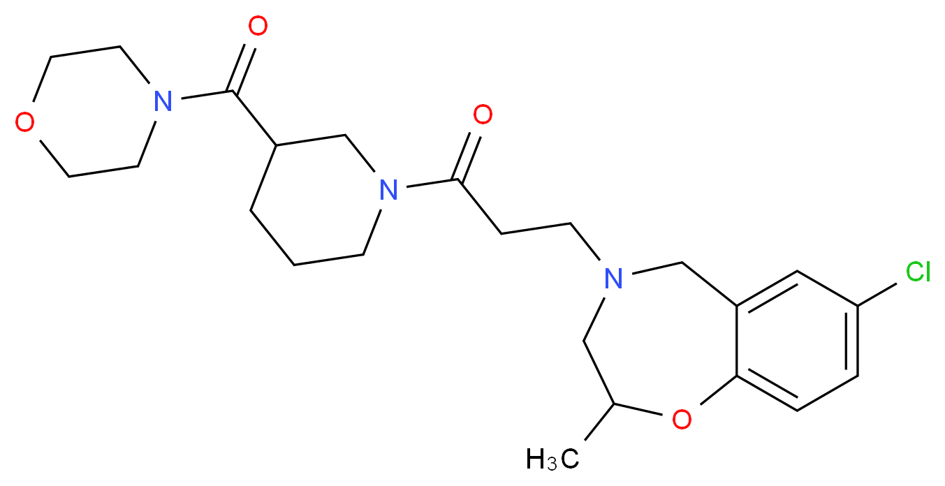 7-chloro-2-methyl-4-{3-[3-(4-morpholinylcarbonyl)-1-piperidinyl]-3-oxopropyl}-2,3,4,5-tetrahydro-1,4-benzoxazepine_Molecular_structure_CAS_)