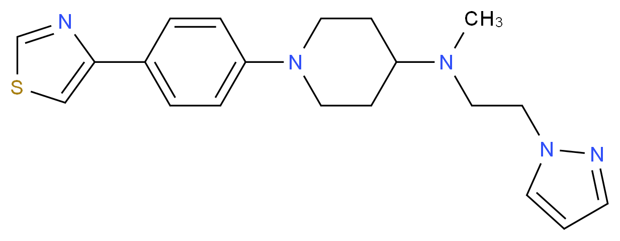 N-methyl-N-[2-(1H-pyrazol-1-yl)ethyl]-1-[4-(1,3-thiazol-4-yl)phenyl]piperidin-4-amine_Molecular_structure_CAS_)