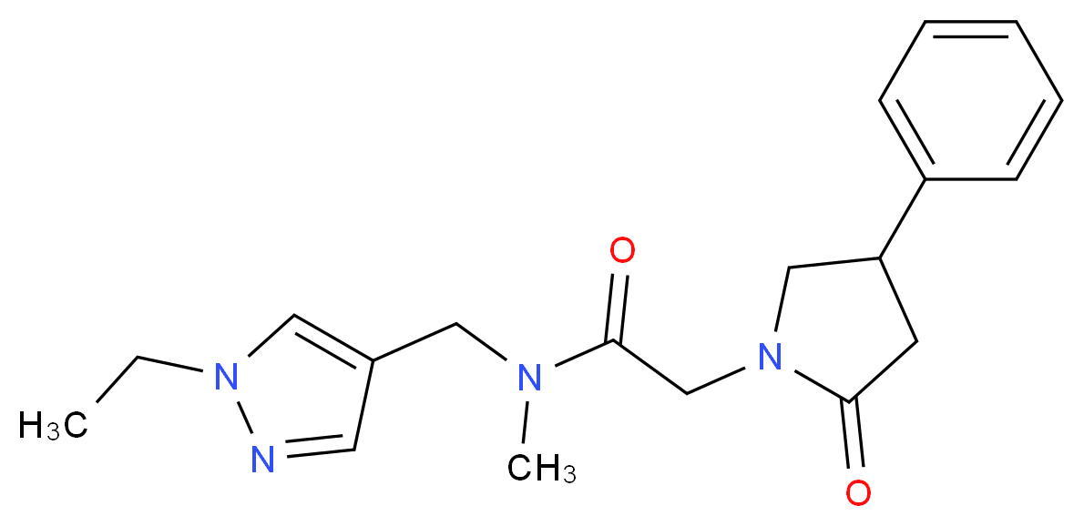 N-[(1-ethyl-1H-pyrazol-4-yl)methyl]-N-methyl-2-(2-oxo-4-phenylpyrrolidin-1-yl)acetamide_Molecular_structure_CAS_)