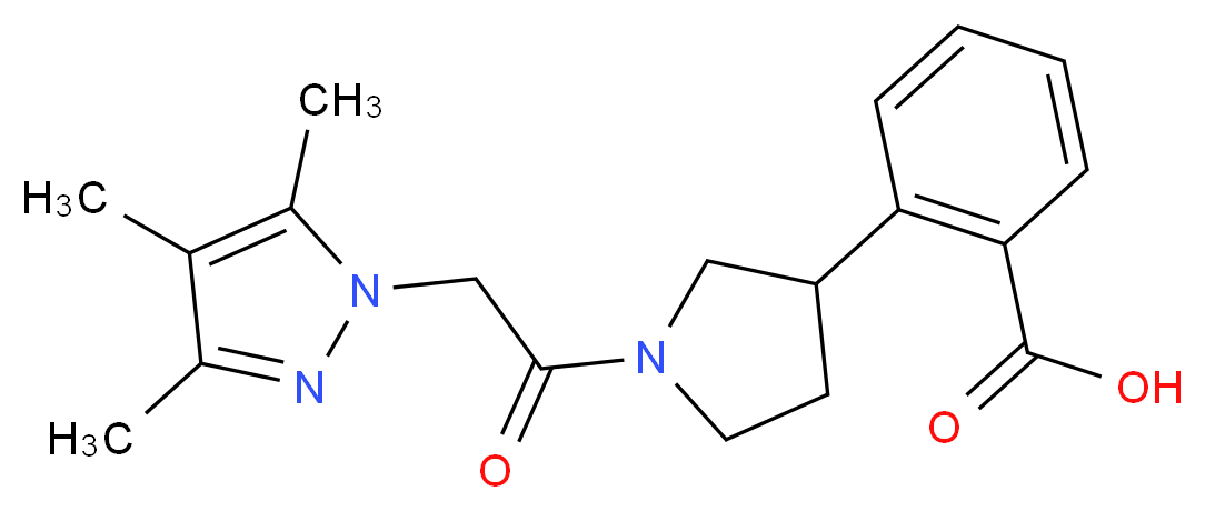 2-{1-[(3,4,5-trimethyl-1H-pyrazol-1-yl)acetyl]-3-pyrrolidinyl}benzoic acid_Molecular_structure_CAS_)