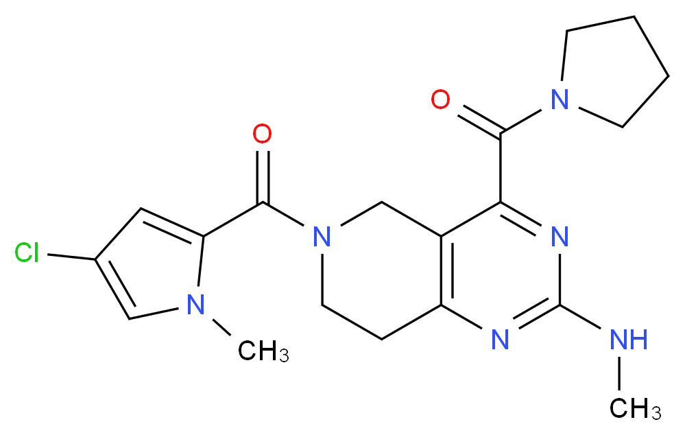 6-[(4-chloro-1-methyl-1H-pyrrol-2-yl)carbonyl]-N-methyl-4-(pyrrolidin-1-ylcarbonyl)-5,6,7,8-tetrahydropyrido[4,3-d]pyrimidin-2-amine_Molecular_structure_CAS_)