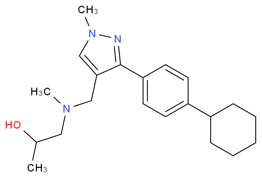 1-[{[3-(4-cyclohexylphenyl)-1-methyl-1H-pyrazol-4-yl]methyl}(methyl)amino]-2-propanol_Molecular_structure_CAS_)