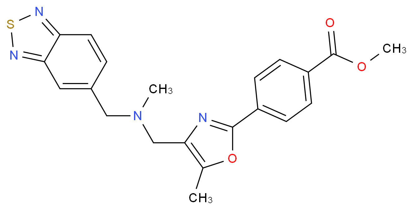 methyl 4-(4-{[(2,1,3-benzothiadiazol-5-ylmethyl)(methyl)amino]methyl}-5-methyl-1,3-oxazol-2-yl)benzoate_Molecular_structure_CAS_)