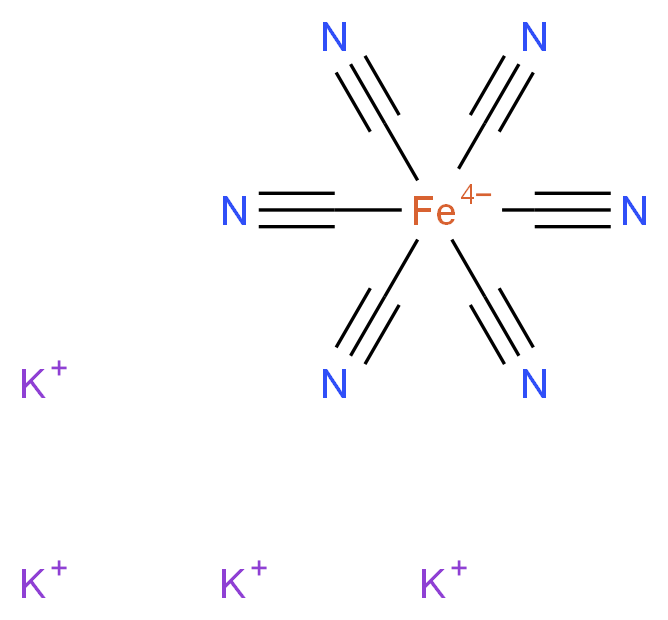 Potassium hexacyanoferrate(II), 0.1N Standardized Solution_Molecular_structure_CAS_13943-58-3)