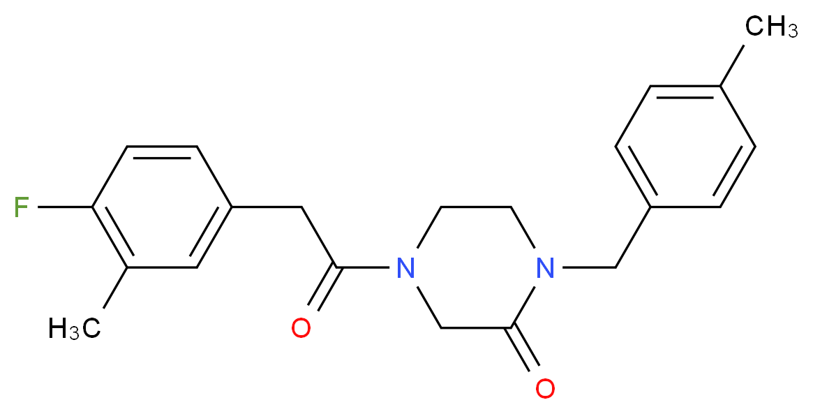 4-[(4-fluoro-3-methylphenyl)acetyl]-1-(4-methylbenzyl)-2-piperazinone_Molecular_structure_CAS_)