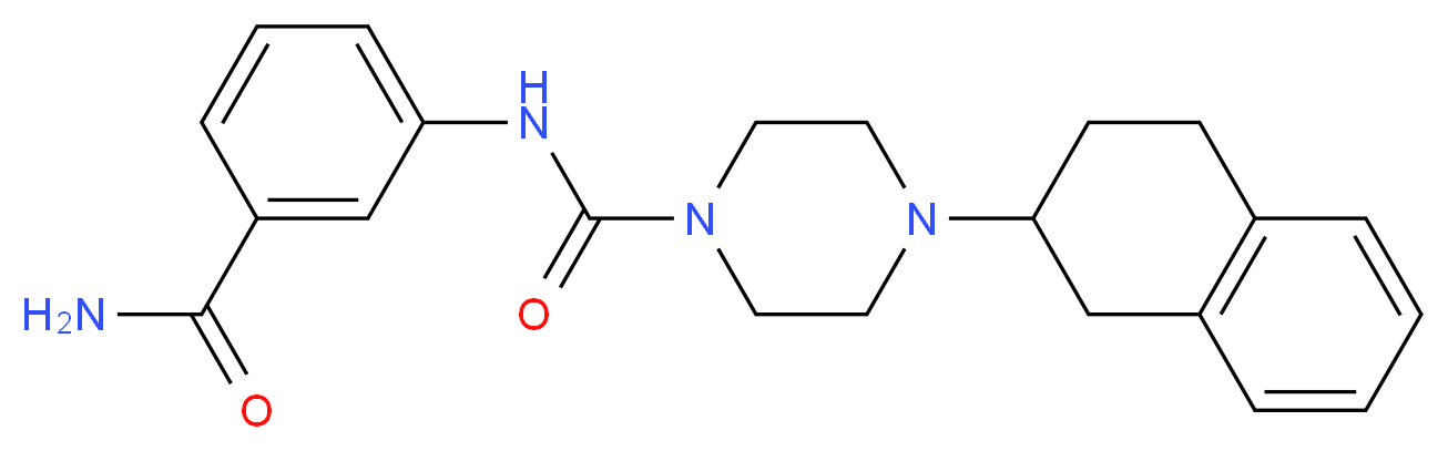 N-[3-(aminocarbonyl)phenyl]-4-(1,2,3,4-tetrahydronaphthalen-2-yl)piperazine-1-carboxamide_Molecular_structure_CAS_)