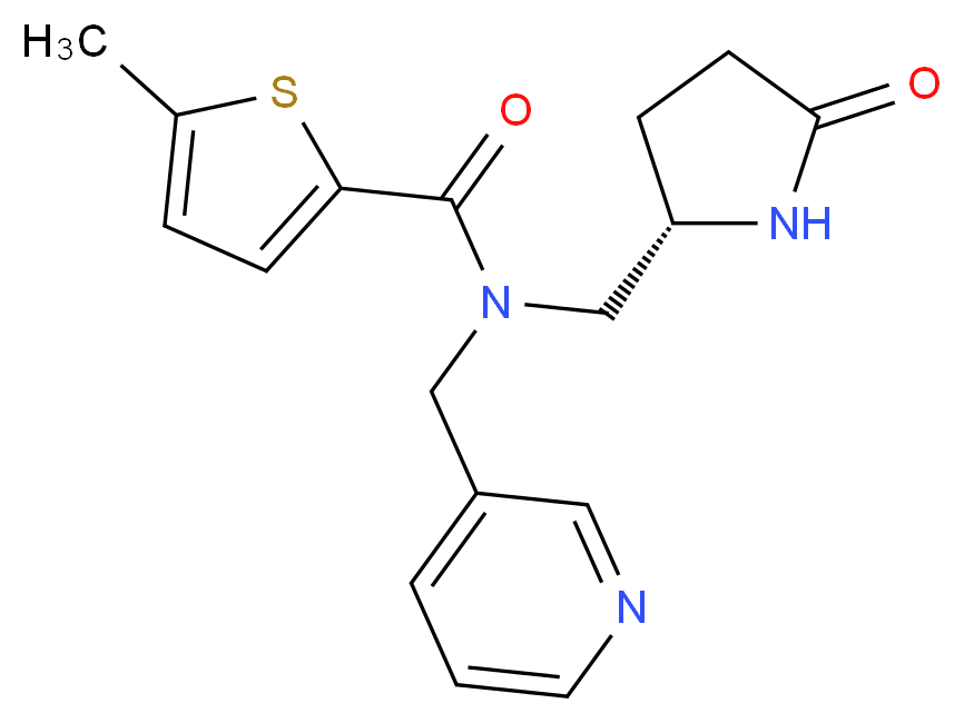 5-methyl-N-{[(2S)-5-oxo-2-pyrrolidinyl]methyl}-N-(3-pyridinylmethyl)-2-thiophenecarboxamide_Molecular_structure_CAS_)