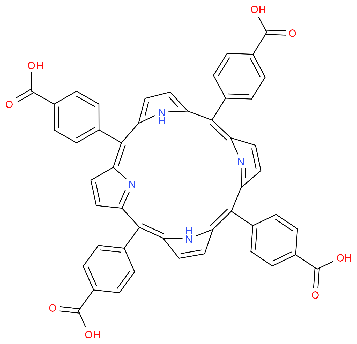 4,4′,4′′,4′′′-(Porphine-5,10,15,20-tetrayl)tetrakis(benzoic acid)_Molecular_structure_CAS_14609-54-2)