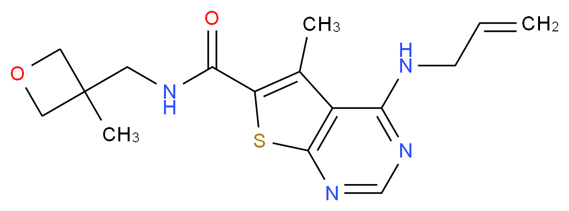 4-(allylamino)-5-methyl-N-[(3-methyl-3-oxetanyl)methyl]thieno[2,3-d]pyrimidine-6-carboxamide_Molecular_structure_CAS_)