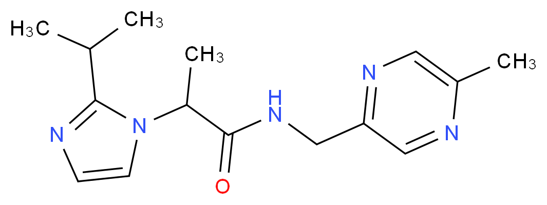 2-(2-isopropyl-1H-imidazol-1-yl)-N-[(5-methyl-2-pyrazinyl)methyl]propanamide_Molecular_structure_CAS_)
