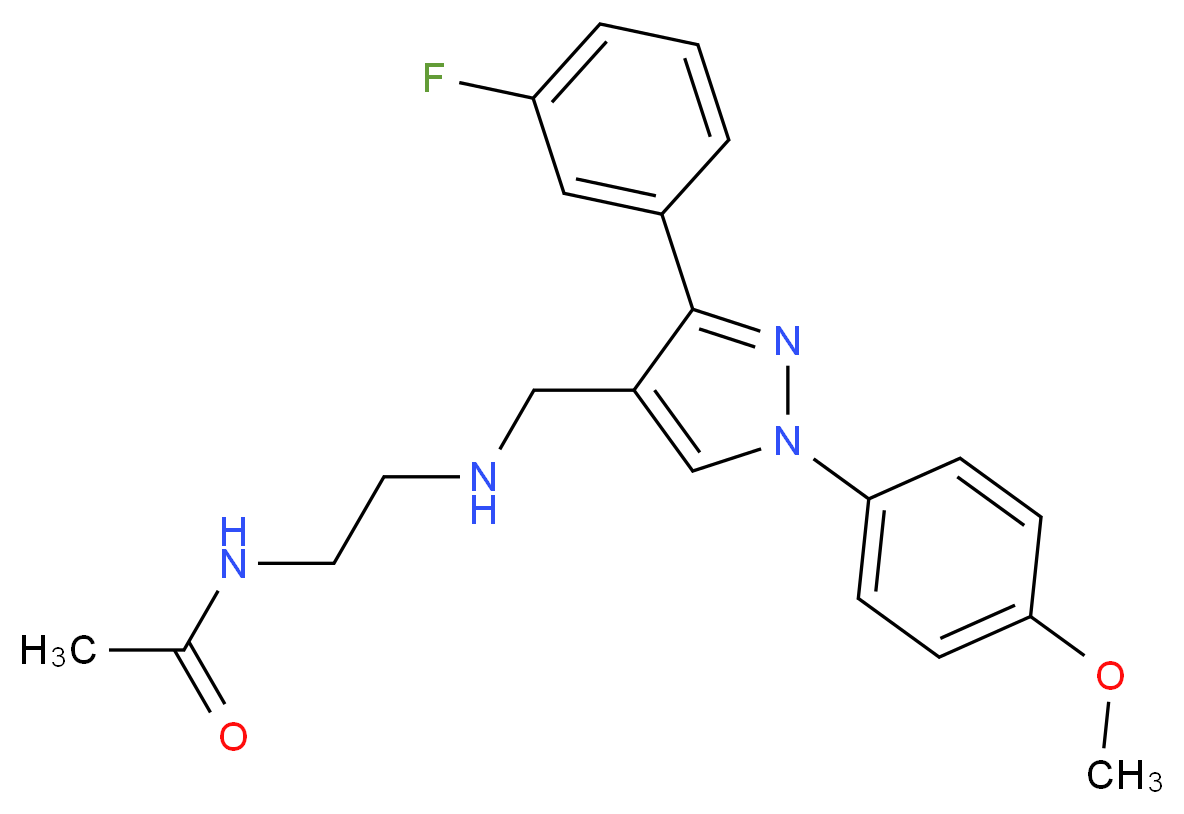 N-[2-({[3-(3-fluorophenyl)-1-(4-methoxyphenyl)-1H-pyrazol-4-yl]methyl}amino)ethyl]acetamide_Molecular_structure_CAS_)