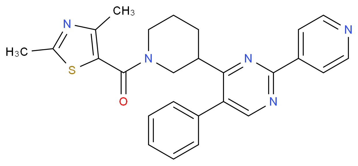 4-{1-[(2,4-dimethyl-1,3-thiazol-5-yl)carbonyl]-3-piperidinyl}-5-phenyl-2-(4-pyridinyl)pyrimidine_Molecular_structure_CAS_)