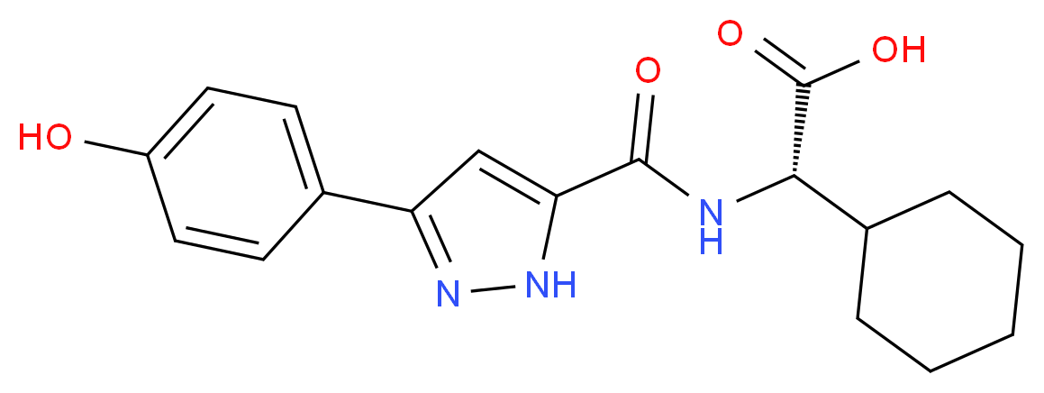 (2S)-cyclohexyl({[3-(4-hydroxyphenyl)-1H-pyrazol-5-yl]carbonyl}amino)acetic acid_Molecular_structure_CAS_)