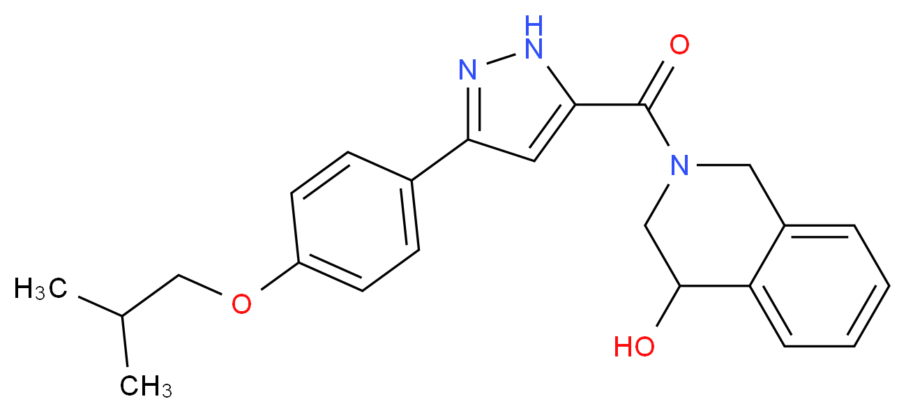 2-{[3-(4-isobutoxyphenyl)-1H-pyrazol-5-yl]carbonyl}-1,2,3,4-tetrahydroisoquinolin-4-ol_Molecular_structure_CAS_)