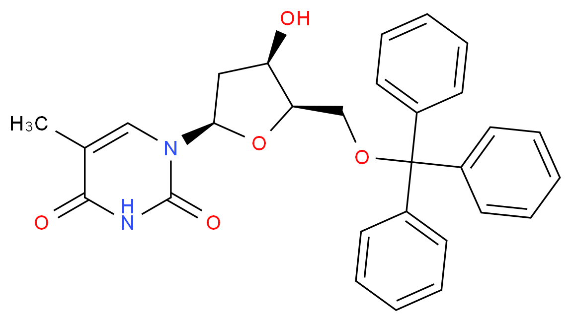5′-O-Trityl-2′-deoxy-β-D-lyxofuranosylthymine_Molecular_structure_CAS_55612-11-8)