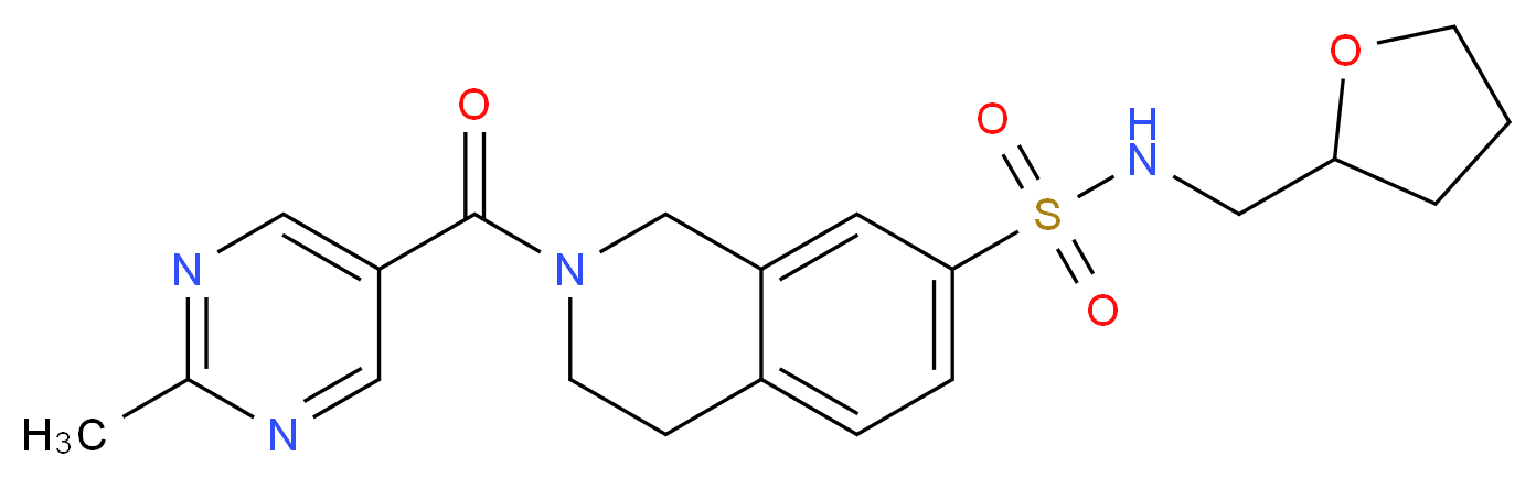 2-[(2-methylpyrimidin-5-yl)carbonyl]-N-(tetrahydrofuran-2-ylmethyl)-1,2,3,4-tetrahydroisoquinoline-7-sulfonamide_Molecular_structure_CAS_)