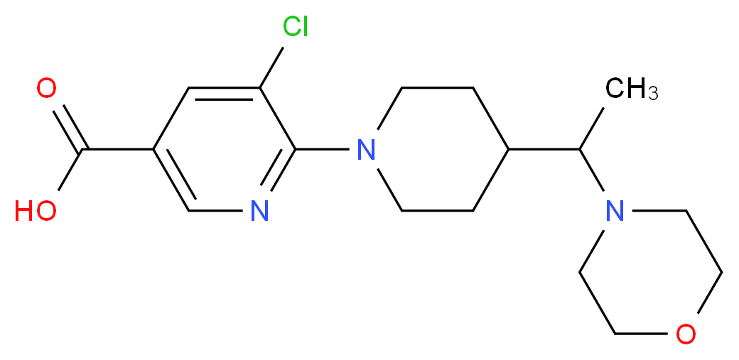 5-chloro-6-{4-[1-(4-morpholinyl)ethyl]-1-piperidinyl}nicotinic acid_Molecular_structure_CAS_)