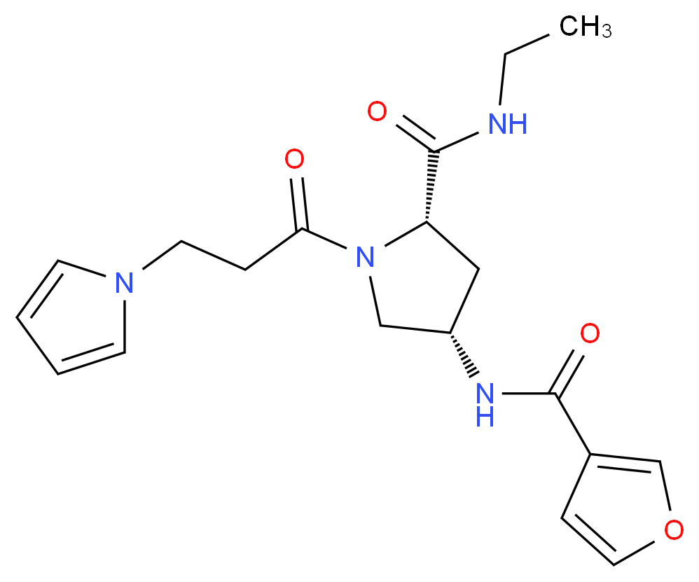 (4S)-N-ethyl-4-(3-furoylamino)-1-[3-(1H-pyrrol-1-yl)propanoyl]-L-prolinamide_Molecular_structure_CAS_)