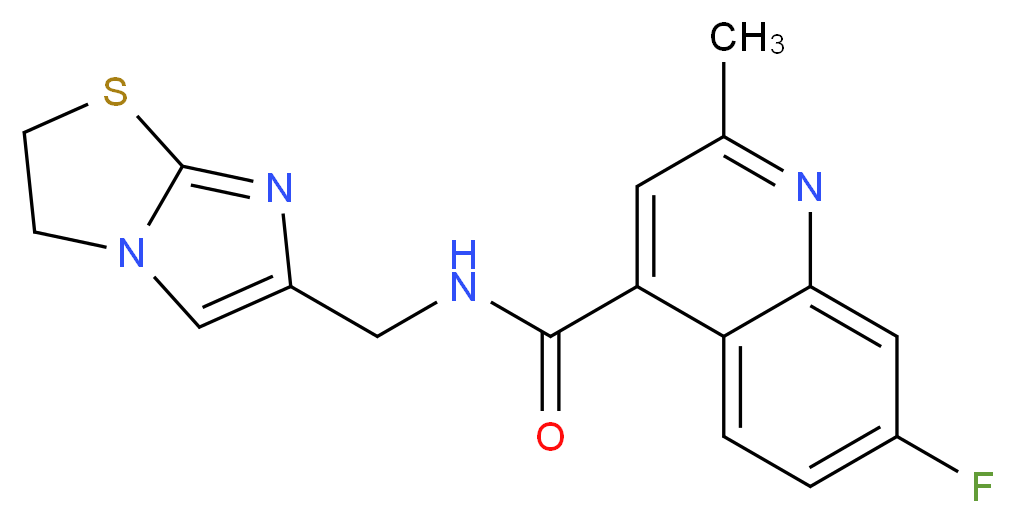 N-(2,3-dihydroimidazo[2,1-b][1,3]thiazol-6-ylmethyl)-7-fluoro-2-methyl-4-quinolinecarboxamide_Molecular_structure_CAS_)
