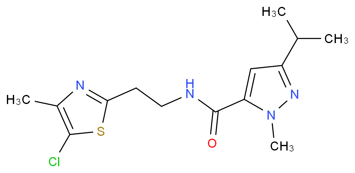 N-[2-(5-chloro-4-methyl-1,3-thiazol-2-yl)ethyl]-3-isopropyl-1-methyl-1H-pyrazole-5-carboxamide_Molecular_structure_CAS_)