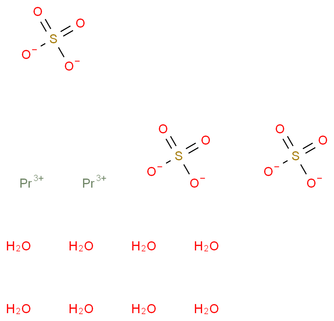 Praseodymium(III) sulfate octahydrate, REacton&reg;_Molecular_structure_CAS_13510-41-3)