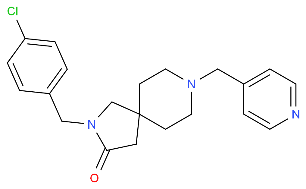 2-(4-chlorobenzyl)-8-(pyridin-4-ylmethyl)-2,8-diazaspiro[4.5]decan-3-one_Molecular_structure_CAS_)