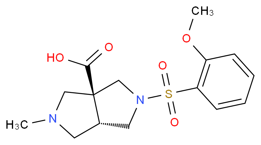 (3aS*,6aS*)-2-[(2-methoxyphenyl)sulfonyl]-5-methylhexahydropyrrolo[3,4-c]pyrrole-3a(1H)-carboxylic acid_Molecular_structure_CAS_)