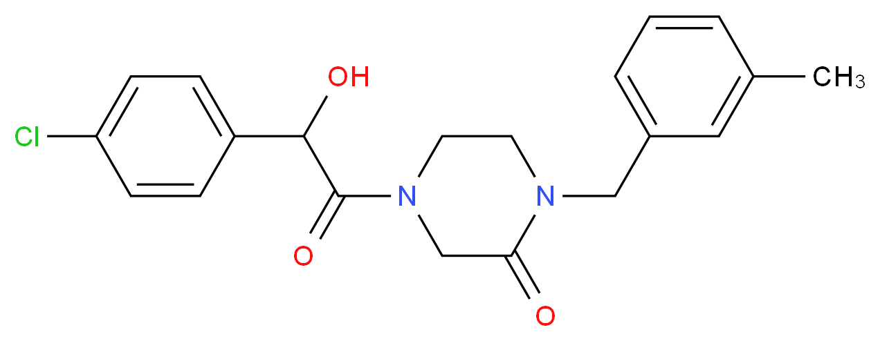 4-[(4-chlorophenyl)(hydroxy)acetyl]-1-(3-methylbenzyl)-2-piperazinone_Molecular_structure_CAS_)