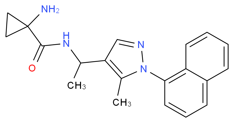 1-amino-N-{1-[5-methyl-1-(1-naphthyl)-1H-pyrazol-4-yl]ethyl}cyclopropanecarboxamide_Molecular_structure_CAS_)