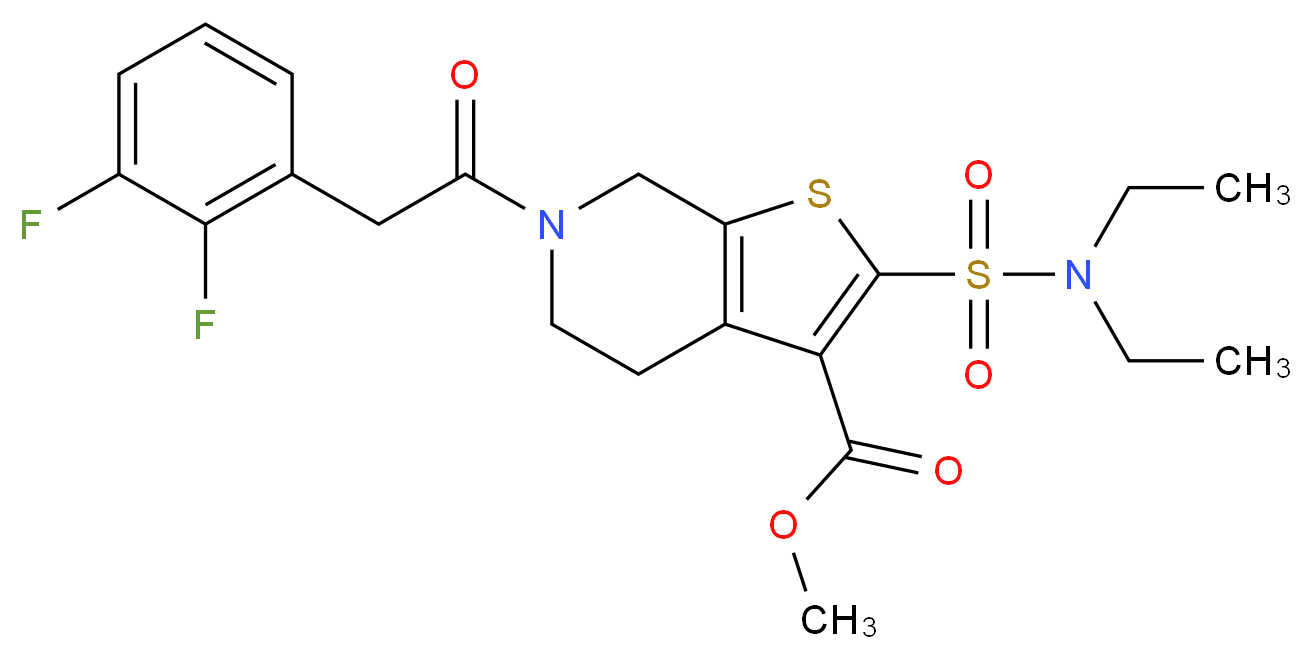 methyl 2-[(diethylamino)sulfonyl]-6-[(2,3-difluorophenyl)acetyl]-4,5,6,7-tetrahydrothieno[2,3-c]pyridine-3-carboxylate_Molecular_structure_CAS_)