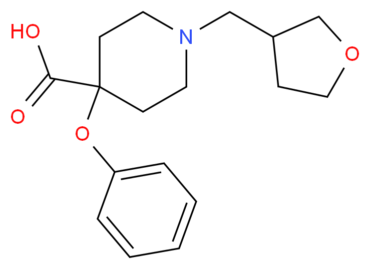 4-phenoxy-1-(tetrahydrofuran-3-ylmethyl)piperidine-4-carboxylic acid_Molecular_structure_CAS_)