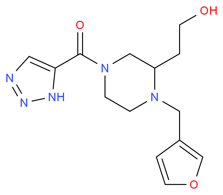 2-[1-(3-furylmethyl)-4-(1H-1,2,3-triazol-5-ylcarbonyl)-2-piperazinyl]ethanol_Molecular_structure_CAS_)