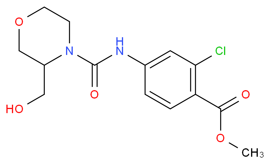 methyl 2-chloro-4-({[3-(hydroxymethyl)morpholin-4-yl]carbonyl}amino)benzoate_Molecular_structure_CAS_)