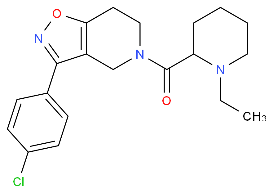 3-(4-chlorophenyl)-5-[(1-ethylpiperidin-2-yl)carbonyl]-4,5,6,7-tetrahydroisoxazolo[4,5-c]pyridine_Molecular_structure_CAS_)