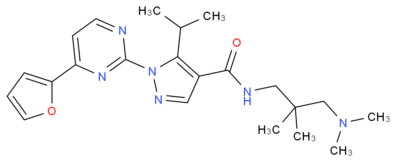 N-[3-(dimethylamino)-2,2-dimethylpropyl]-1-[4-(2-furyl)-2-pyrimidinyl]-5-isopropyl-1H-pyrazole-4-carboxamide_Molecular_structure_CAS_)