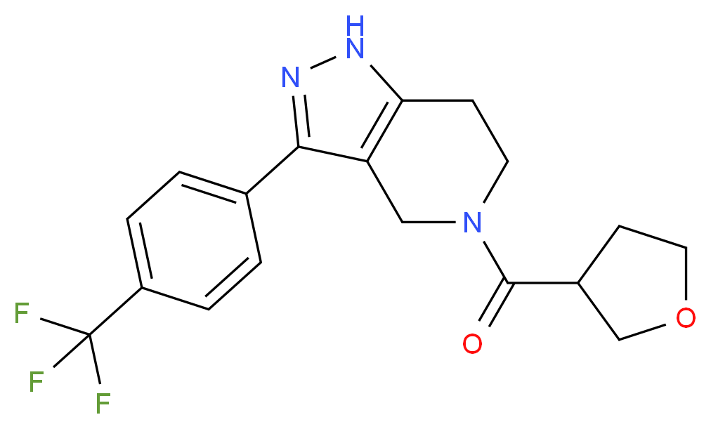 5-(tetrahydro-3-furanylcarbonyl)-3-[4-(trifluoromethyl)phenyl]-4,5,6,7-tetrahydro-1H-pyrazolo[4,3-c]pyridine_Molecular_structure_CAS_)