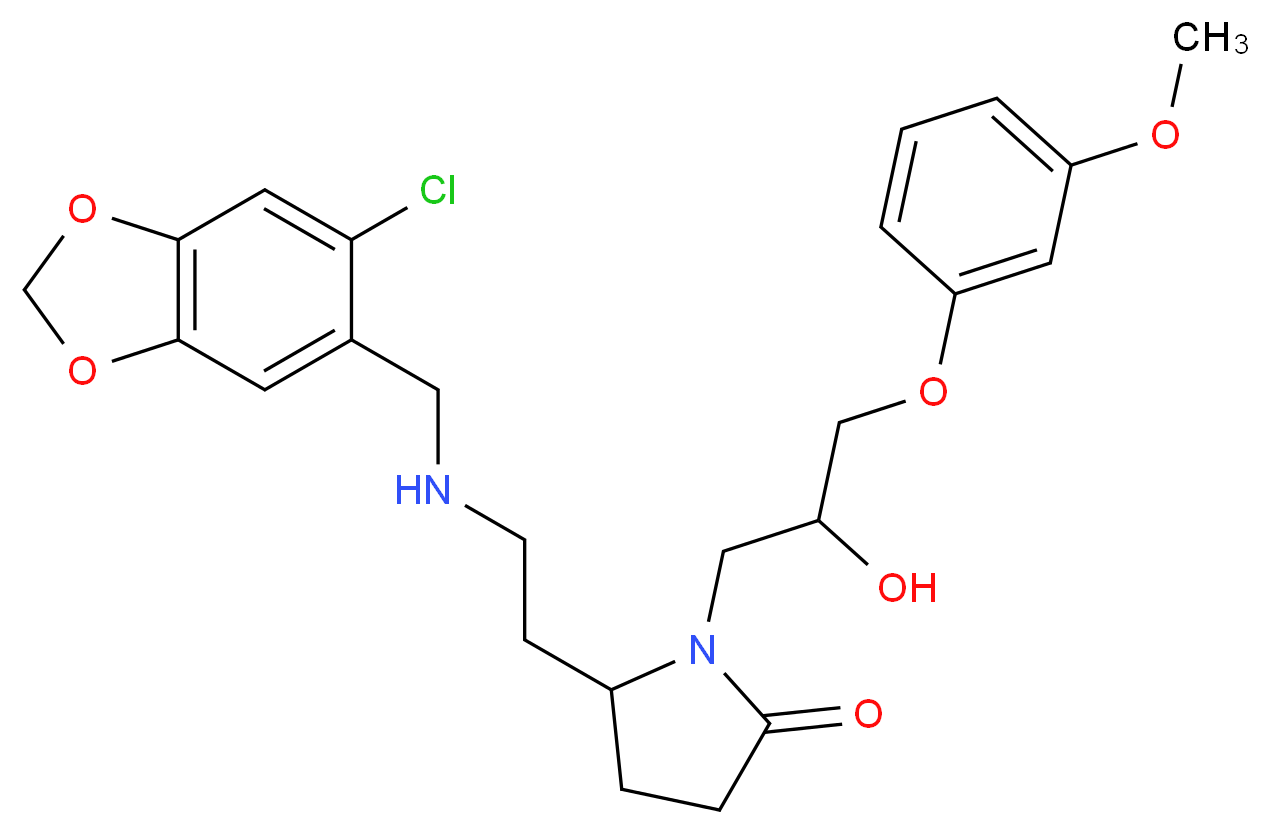 5-(2-{[(6-chloro-1,3-benzodioxol-5-yl)methyl]amino}ethyl)-1-[2-hydroxy-3-(3-methoxyphenoxy)propyl]-2-pyrrolidinone_Molecular_structure_CAS_)