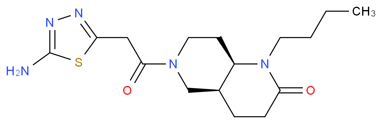 (4aS*,8aR*)-6-[(5-amino-1,3,4-thiadiazol-2-yl)acetyl]-1-butyloctahydro-1,6-naphthyridin-2(1H)-one_Molecular_structure_CAS_)