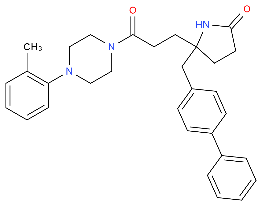 5-(4-biphenylylmethyl)-5-{3-[4-(2-methylphenyl)-1-piperazinyl]-3-oxopropyl}-2-pyrrolidinone_Molecular_structure_CAS_)