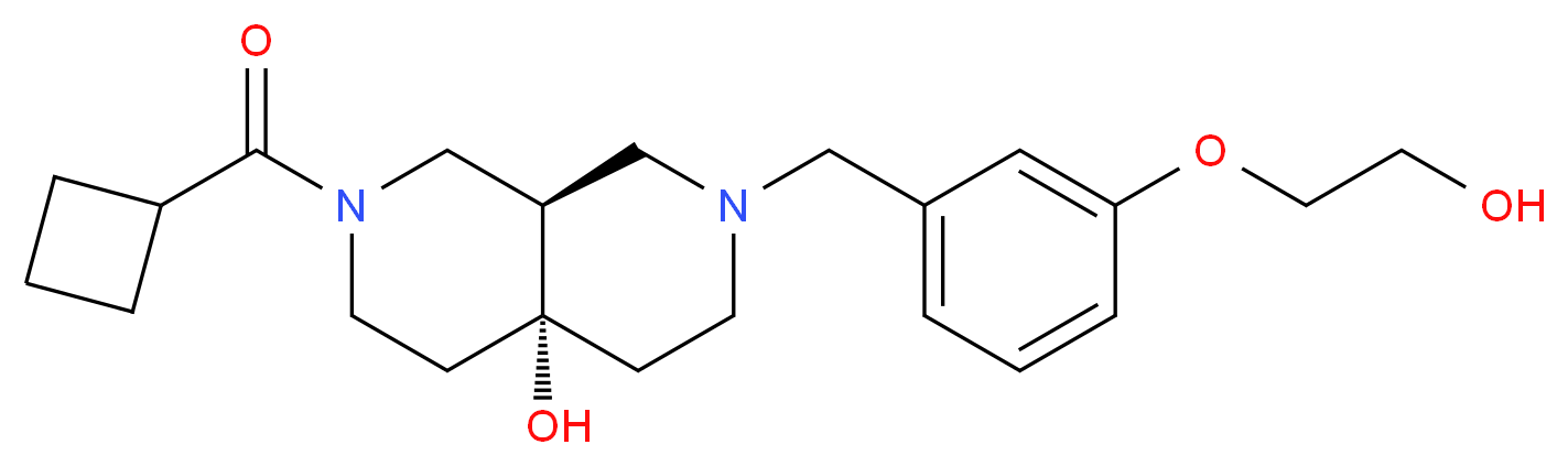 (4aR*,8aR*)-2-(cyclobutylcarbonyl)-7-[3-(2-hydroxyethoxy)benzyl]octahydro-2,7-naphthyridin-4a(2H)-ol_Molecular_structure_CAS_)