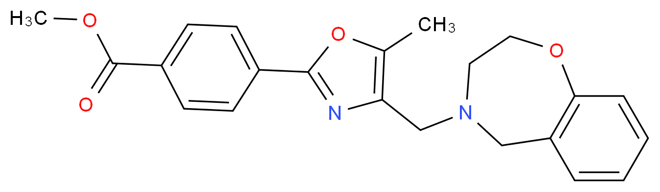 methyl 4-[4-(2,3-dihydro-1,4-benzoxazepin-4(5H)-ylmethyl)-5-methyl-1,3-oxazol-2-yl]benzoate_Molecular_structure_CAS_)