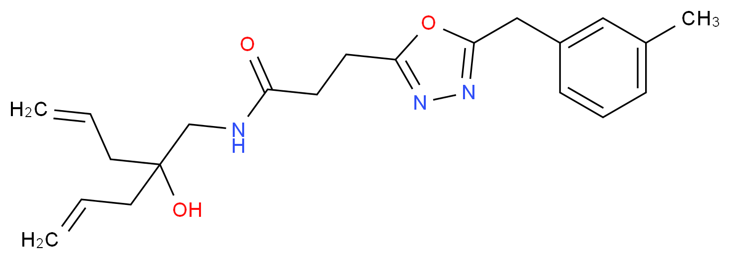 N-(2-allyl-2-hydroxy-4-penten-1-yl)-3-[5-(3-methylbenzyl)-1,3,4-oxadiazol-2-yl]propanamide_Molecular_structure_CAS_)