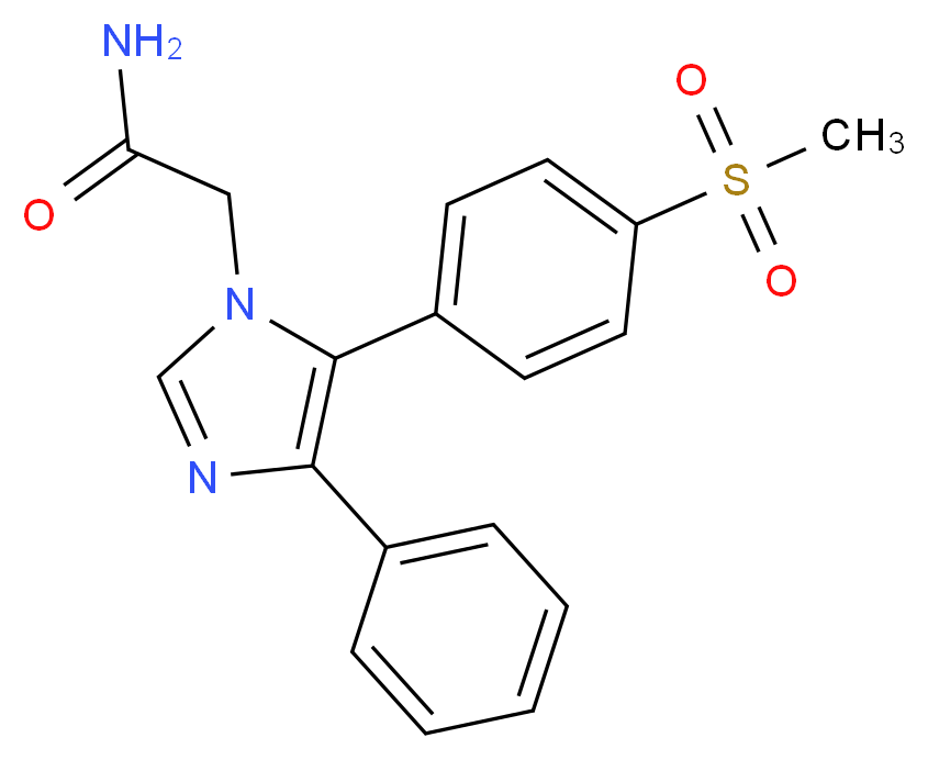 2-{5-[4-(methylsulfonyl)phenyl]-4-phenyl-1H-imidazol-1-yl}acetamide_Molecular_structure_CAS_)
