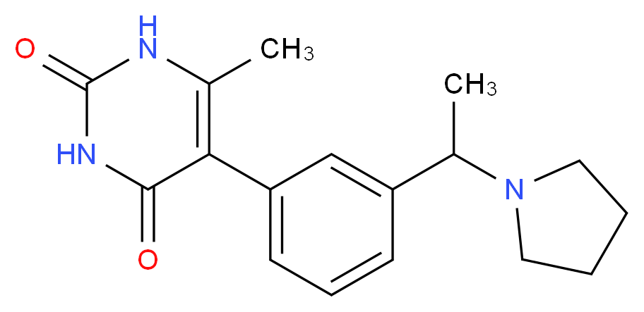 6-methyl-5-{3-[1-(1-pyrrolidinyl)ethyl]phenyl}-2,4(1H,3H)-pyrimidinedione_Molecular_structure_CAS_)