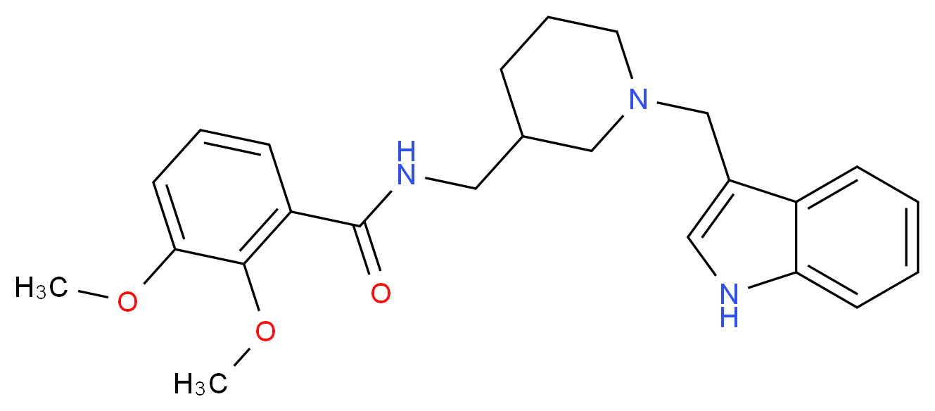 N-{[1-(1H-indol-3-ylmethyl)-3-piperidinyl]methyl}-2,3-dimethoxybenzamide_Molecular_structure_CAS_)