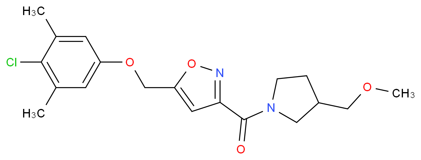 5-[(4-chloro-3,5-dimethylphenoxy)methyl]-3-{[3-(methoxymethyl)-1-pyrrolidinyl]carbonyl}isoxazole_Molecular_structure_CAS_)