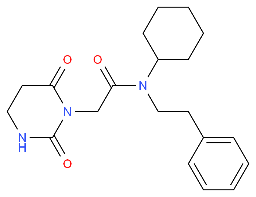 N-cyclohexyl-2-(2,6-dioxotetrahydropyrimidin-1(2H)-yl)-N-(2-phenylethyl)acetamide_Molecular_structure_CAS_)